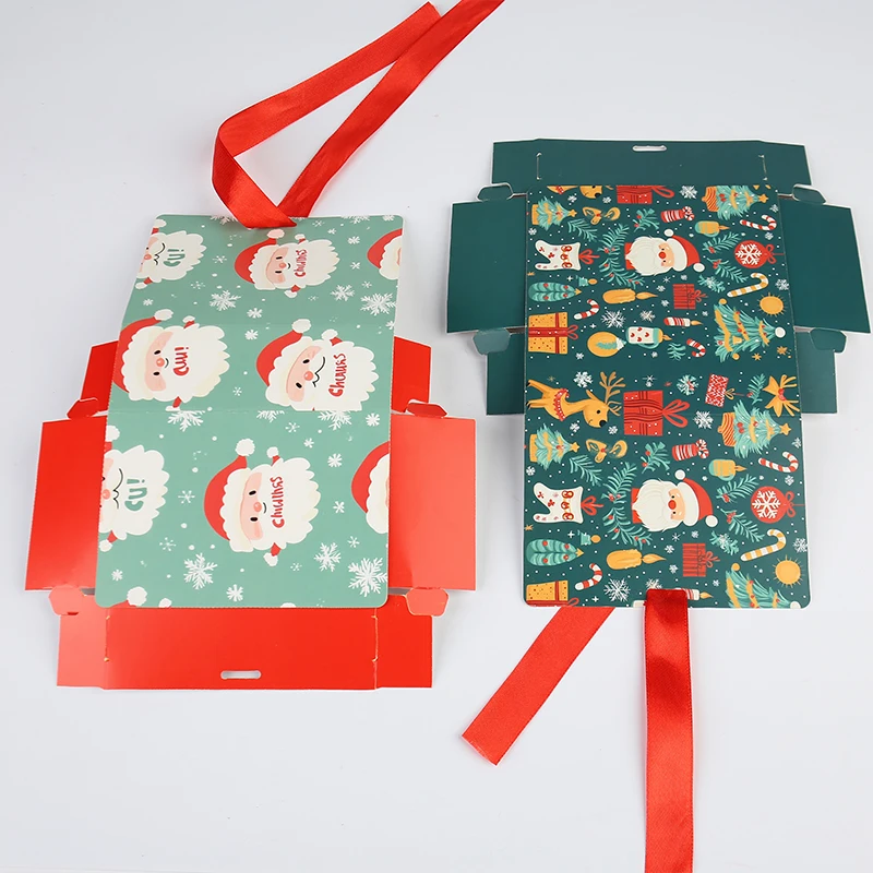 Tilpassbare hvite bokformete brettbare gaveesker med svampfôring og mykt papplater for julegaveemballasje, inkludert bånd