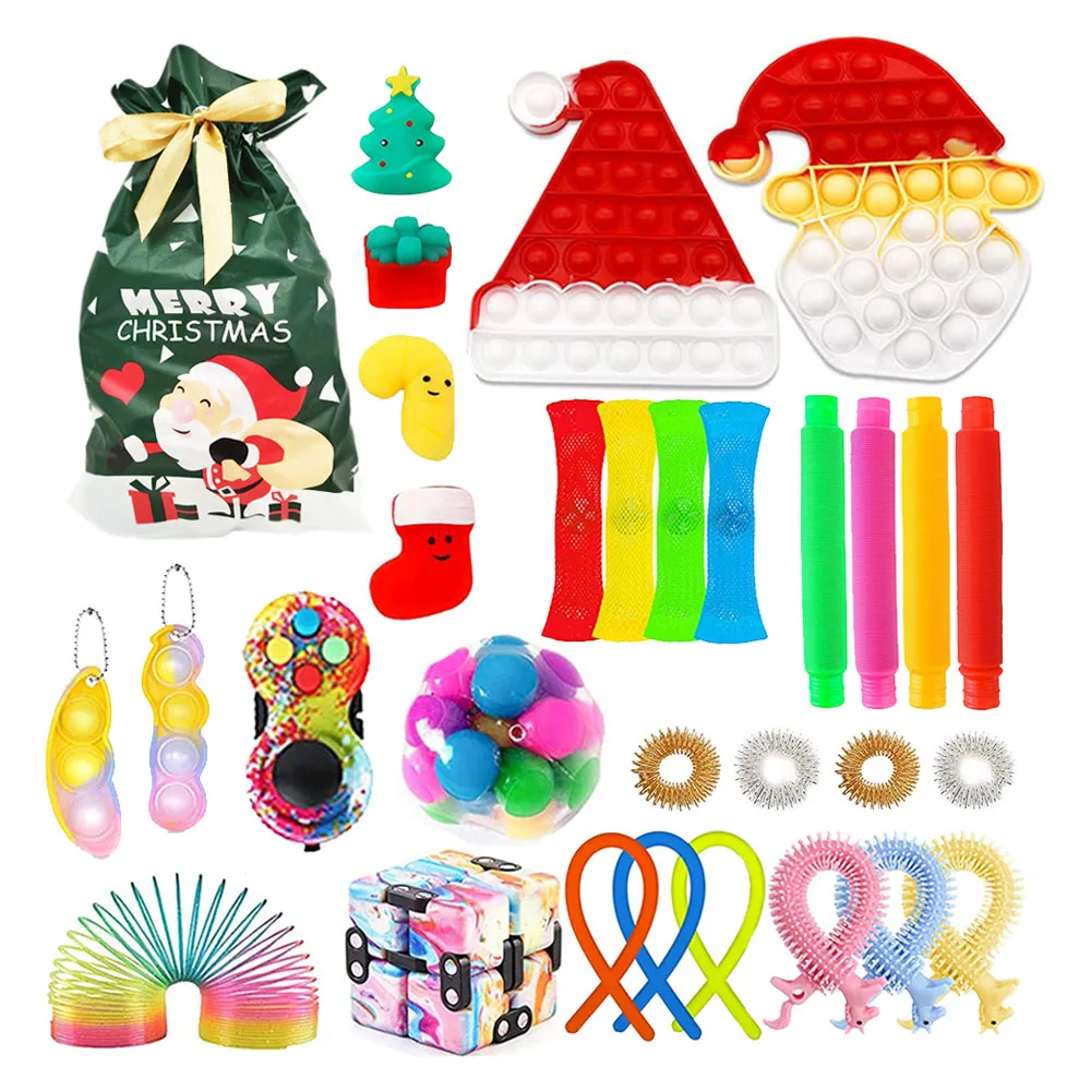 2024 Wholesale Blind Box Fidget Advent Calendar Sensory Set Toy Kid Gift Popper Fidget Advent Calendar Mystery Box Fidget Pack