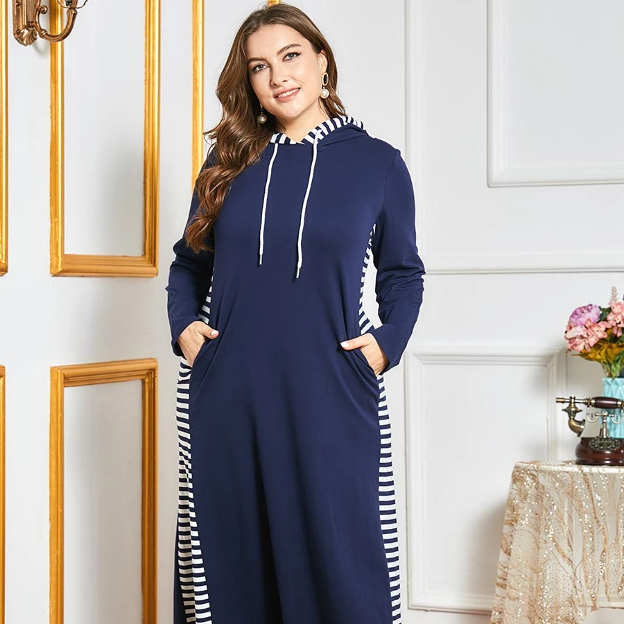 可定制的伊斯兰冬季服装abaya穆斯林妇女秋装女士大码长连衣裙长毛衣