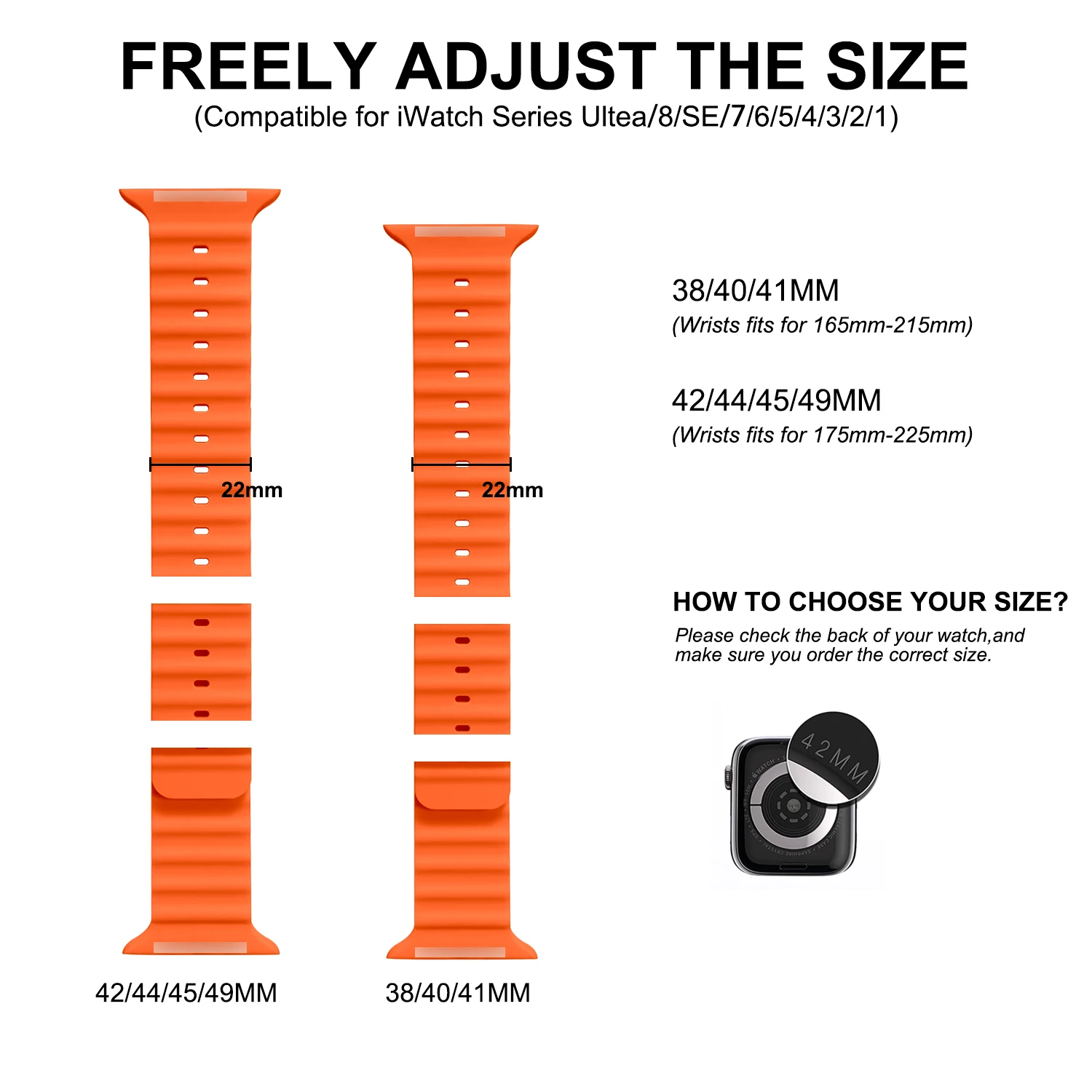 Ryb Sport Ocean Loop Wrist Watch Band For Apple Watch Ultra 49mm Smart