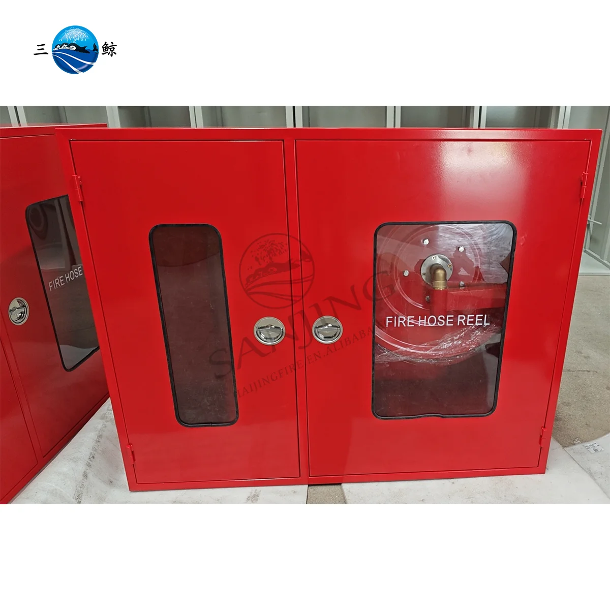 1" X 30m Fire Hose Reel Cabinet Double Door Fire Safe Storage Box ...