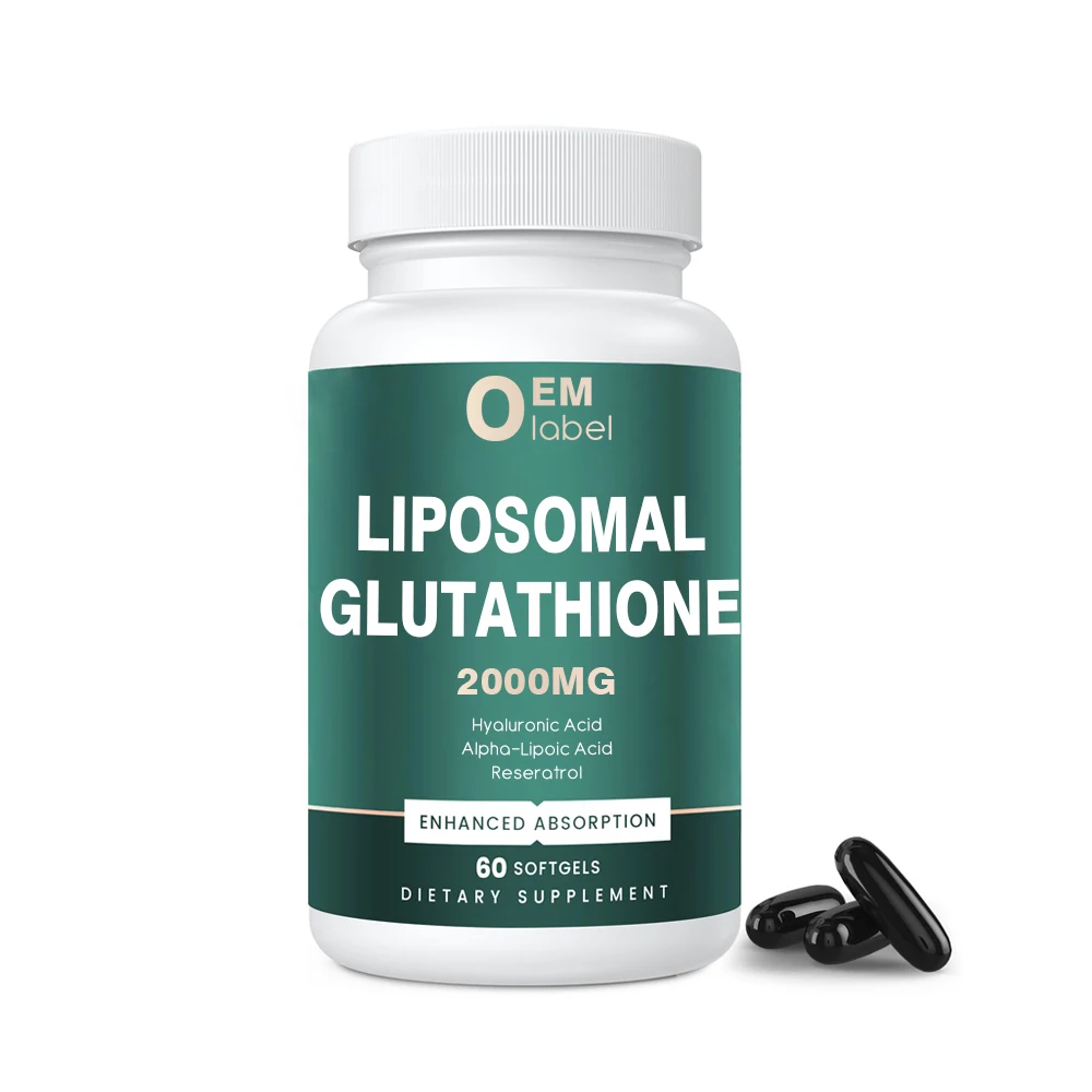 OEM Liposomal Glutathione 2000mg Softgels L-Glutathione Collagen for Adult  Skin Whitening Lightening Brightening