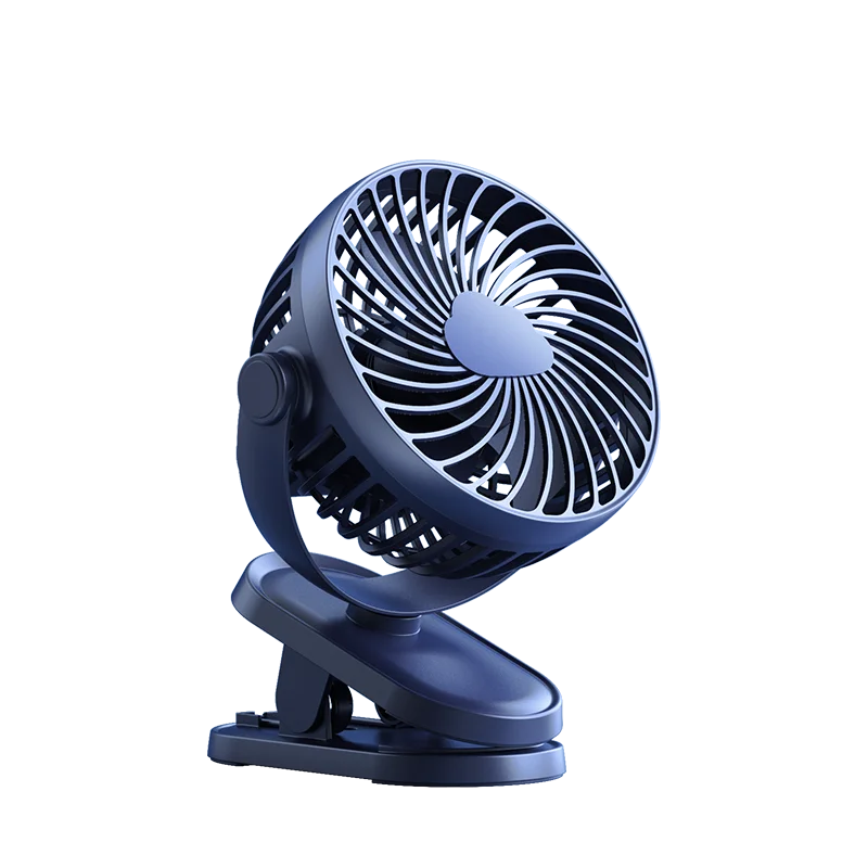 USB Clip on Fan Portable Small Fan With Big Capacity 3 Speeds Strong Airflow With Sturdy Clamp Quiet Personal Desk Fan