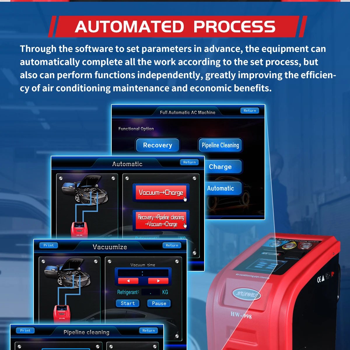 2024 AC Refrigerant Recovery Machine - Efficient & Reliable