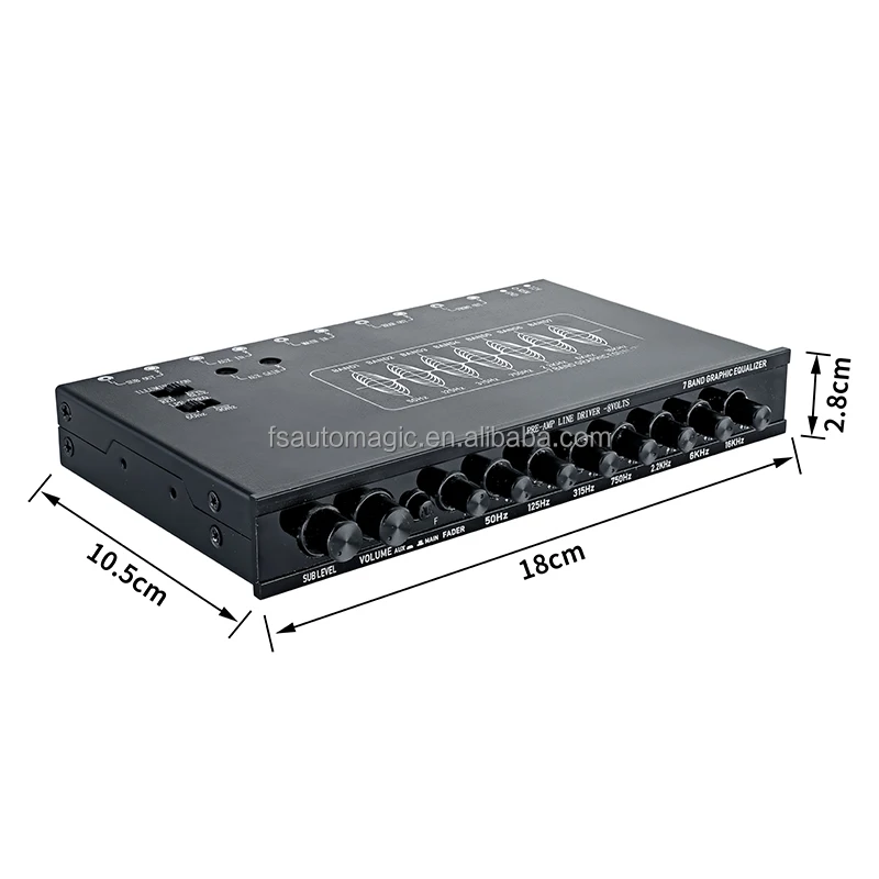 Good Quality Eqs701 7band Car Audio Graphic Equalizer With Front 3.5mm