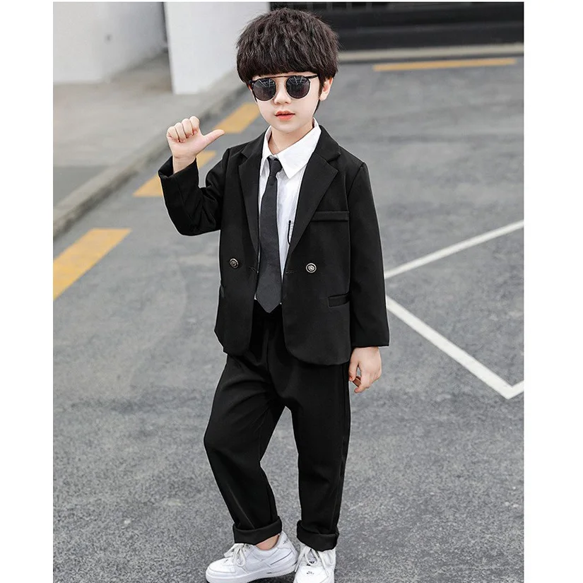 Top Grade Children Clothes Sets Formal Boy Suits Sky Blue Boys Coat Suit