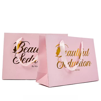 Customized Cardboard Paper Bags For Small Business Pink Cardboard Paper Bags For Clothes Clothing