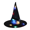 Brillante sombrero de bruja negro
