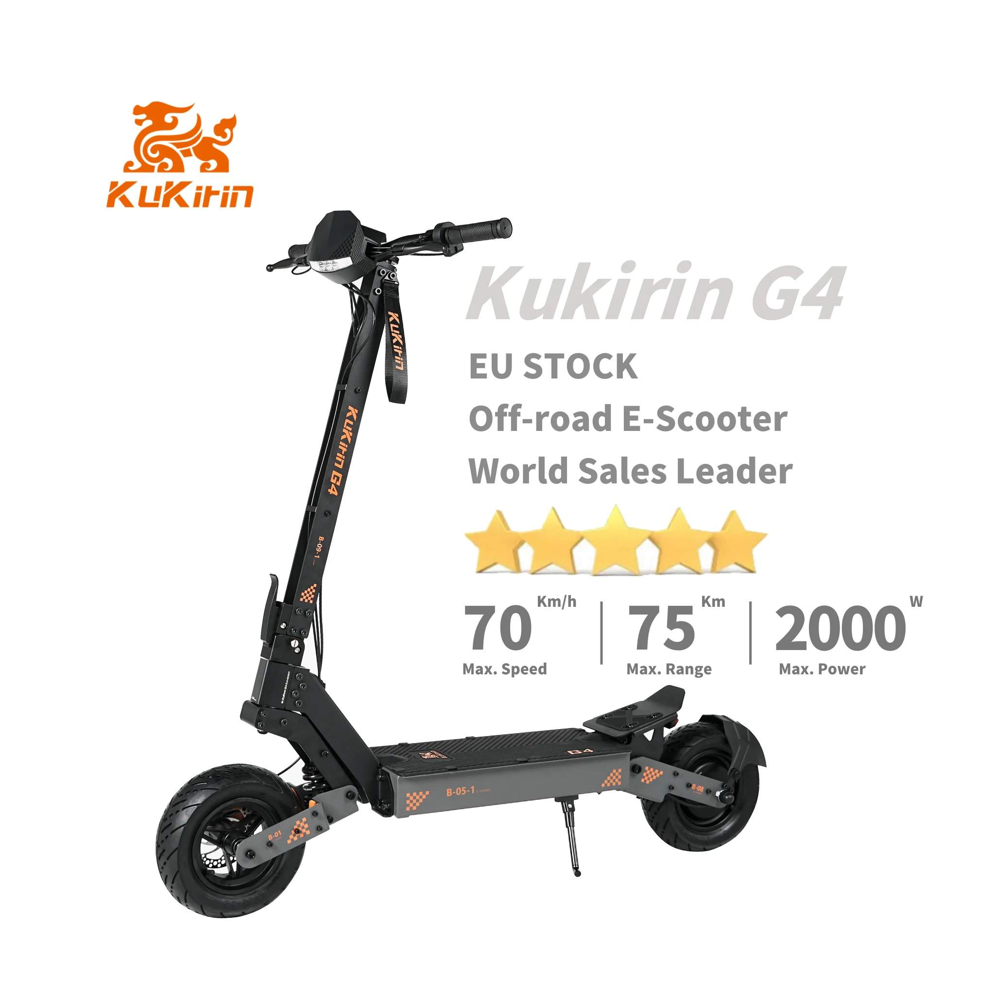 Wholesale KUKIRIN G4 11inch Fat Tire Electric Scooter 70km/h