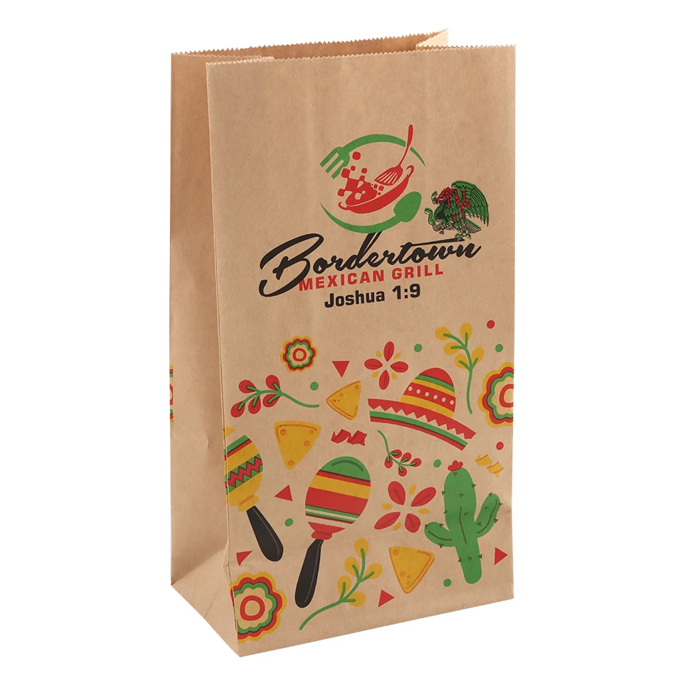 cheap wholesale custom printed greaseproof factory price food grade packaging hamburger bread paper bag