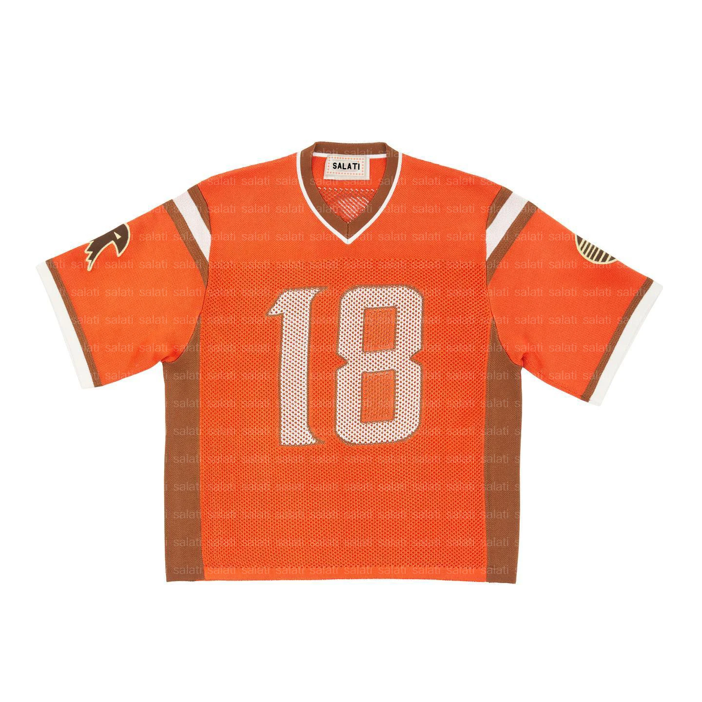 Custom Fabric Screen Print Oversized V Neck Jersey Mesh Shirt Soccer Football T-shirt Men