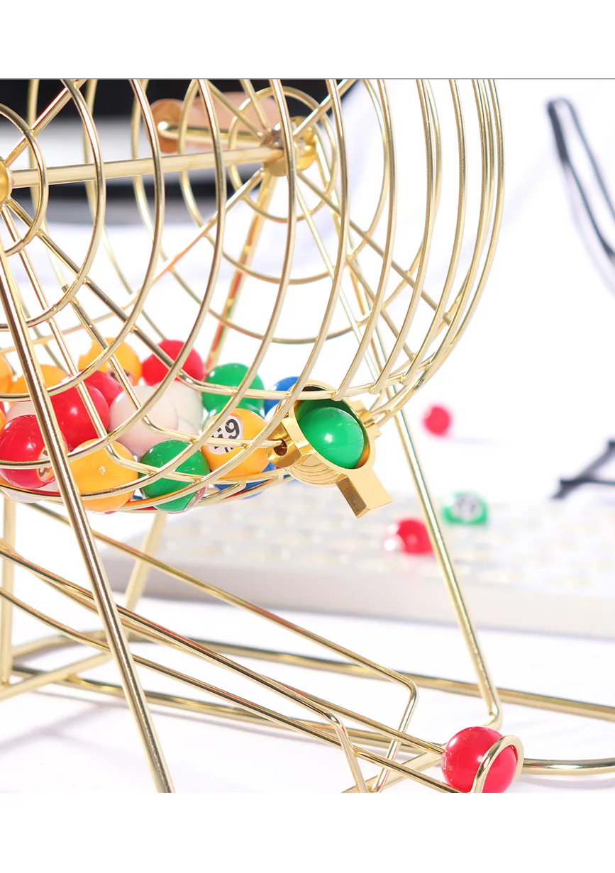 Набор для бинго с клеткой и мячом, деревянная доска, карточка для бинго