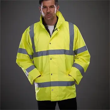 New Hi Vis Winter Warm Windproof Engineering High Visibility Reflective Safety  Parka Work Jackets With Pocket Security Uniform