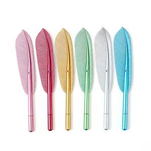 Creative Colorful Retro Feather Pen Gel Pen 0.5 Black Ink for Christmas Student Stationery Holiday Gift