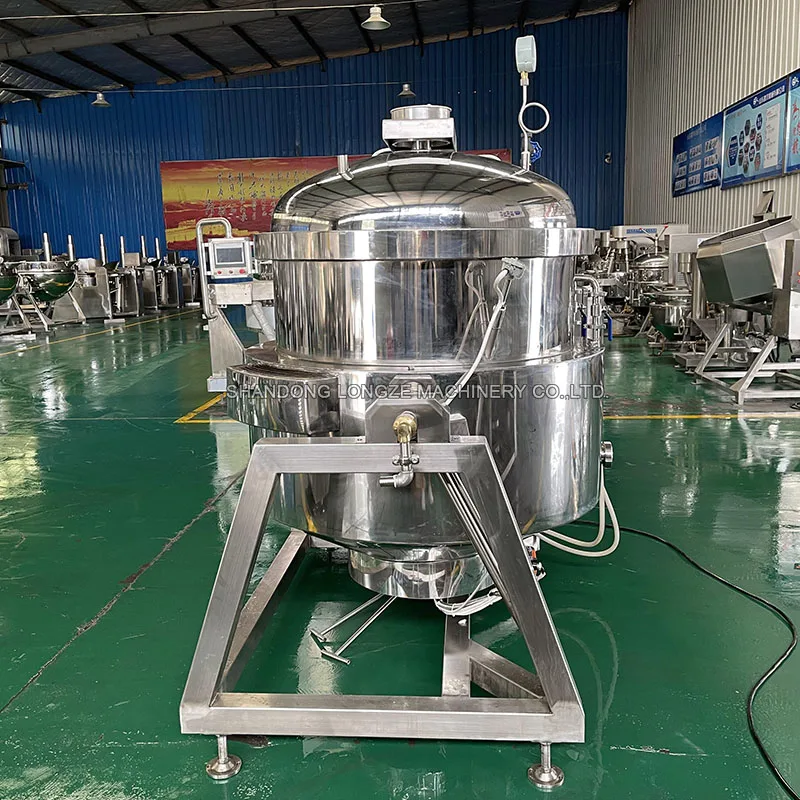 300 500 Liters Bone Broth Industrial Pressure Cooker Meat Soup Automatic Tilting Cooking Pot Bean Corn Steam Boiling Pan