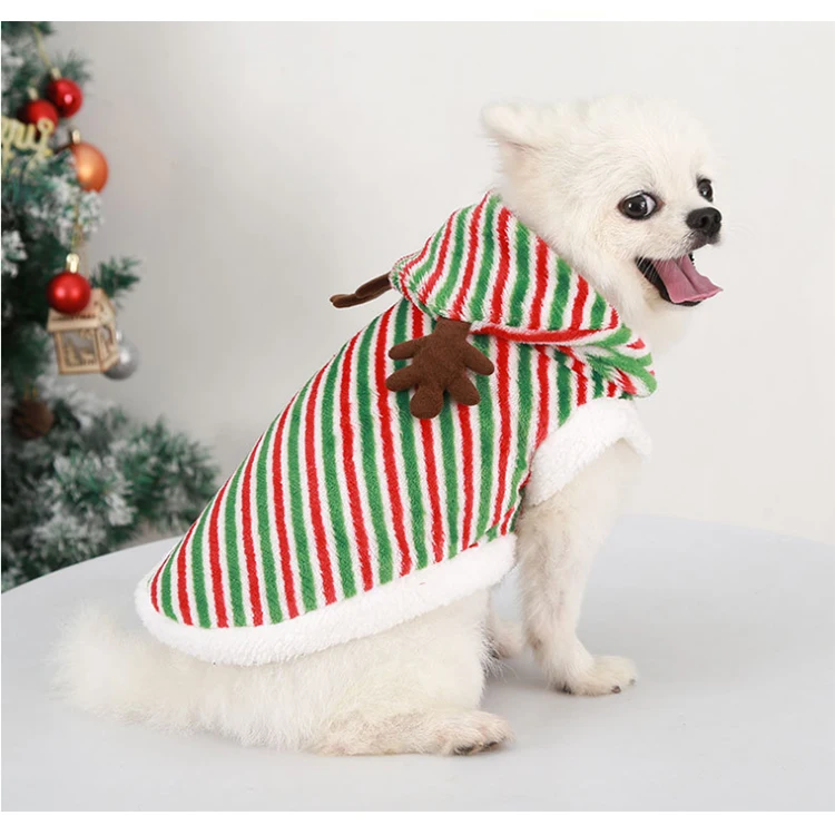 Pet christmas clothes wholesale new year red thick warm Christmas pet clothes warmly lovely snowman red dog Christmas dress