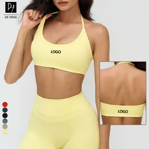 New Plus Size Backless Supportive Sports Bra High Support Crisscross Straps U-Neckhalter Running  Yoga Women Sports Bra