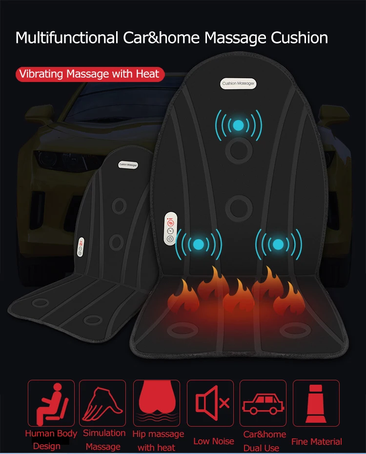 Multifunctional Car Chair Body Massage Heat Seat Cover Cushion