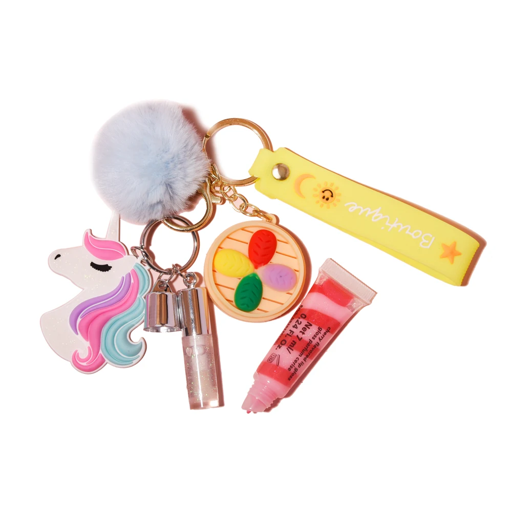 Private Label Clear Custom Kids Lipgloss Non Sticky Vegan Pink Key