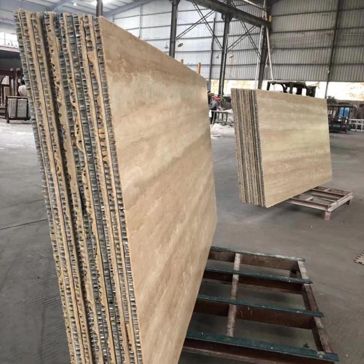 GOLDTOP OEM/ODM Beige Travertine Slabs Walling Roman Travertine Travertino Aluminum Fireproof Honeycomb Stone Composite Panels
