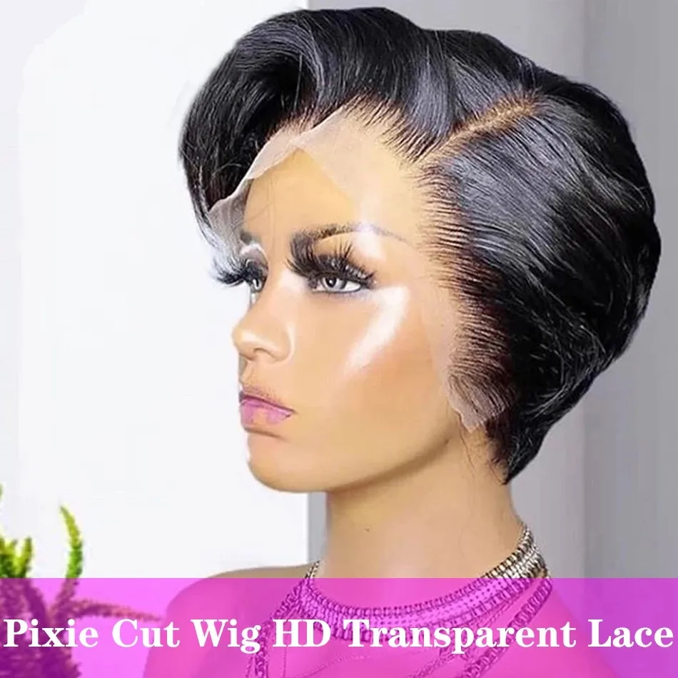 Fuxin Foxen Pixie Cut Weave Short Curly Bob Human Hair 13x1 Lace Wig for  Black Women Virgin Hair Pixie Cut Full Lace Wig