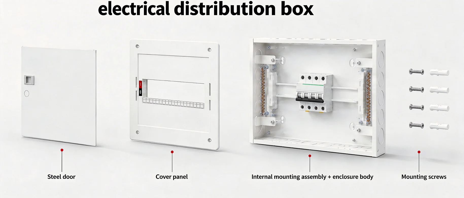 IP41 waterproof metal distribution board technical specifications and dimensions