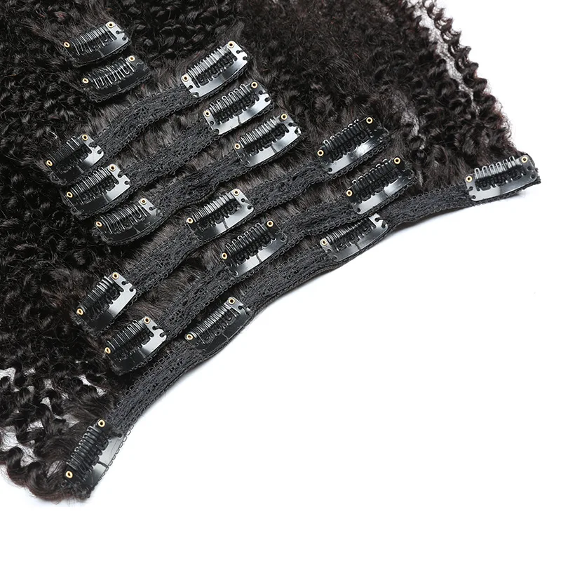 Double Weft 100g Clip in Hair Extension Human Hair Extensions Unprocessed Clip in Hair Extensions for White