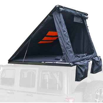 Black Roof Top Tent Triangle  Light  Rooftop Tents Offroad Waterproof Camping Foldable Awning for 1-2 Person