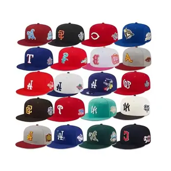 Custom Wholesale Logo New Plain Sports OEM Cotton Snapback Embroidery Logo 6 Panel Baseball Fitted Base Ball Cap for Men