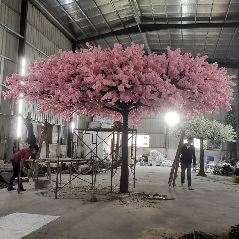 Fake Faux Silk Sakura Branches Tree Red Pink White Live Plant Artificial Japanese Cherry Blossom Tree for Indoor Wedding Decor