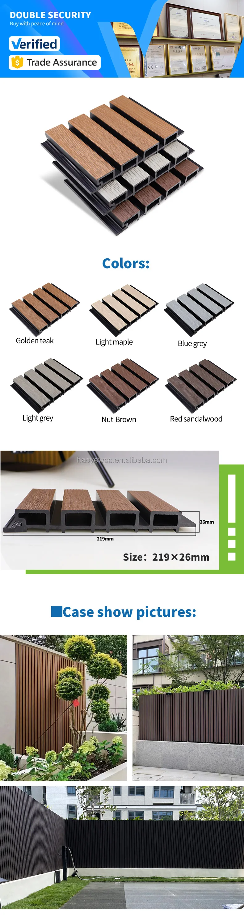 Hoyeah 21926 3d Embossed Wood Grain Wpc Wall Cladding Exterior Fluted ...