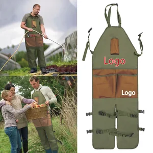 Custom Logo Print New Garden Gaiter Apron Multiple Pockets Buckle Outdoor Pruning Berry Picking Dirt-Resistant Protector Apron