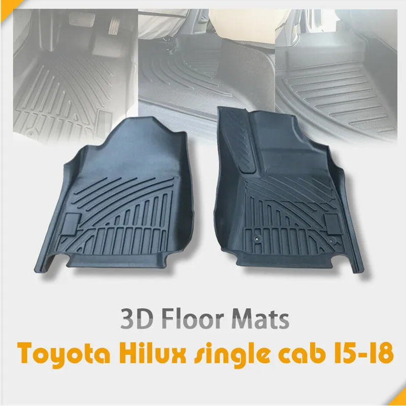 Tapis De Sol Voiture Pour Toyota Hilux 2015-2025 - Lot 5 Pièces, Cuir Synthétique Imperméable Et Antidérapant, Noir