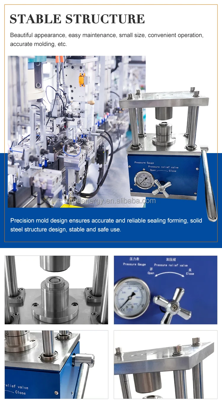 Cr2032 Coin Cell Crimper Machine Hydraulic Button Coin Cell Crimper