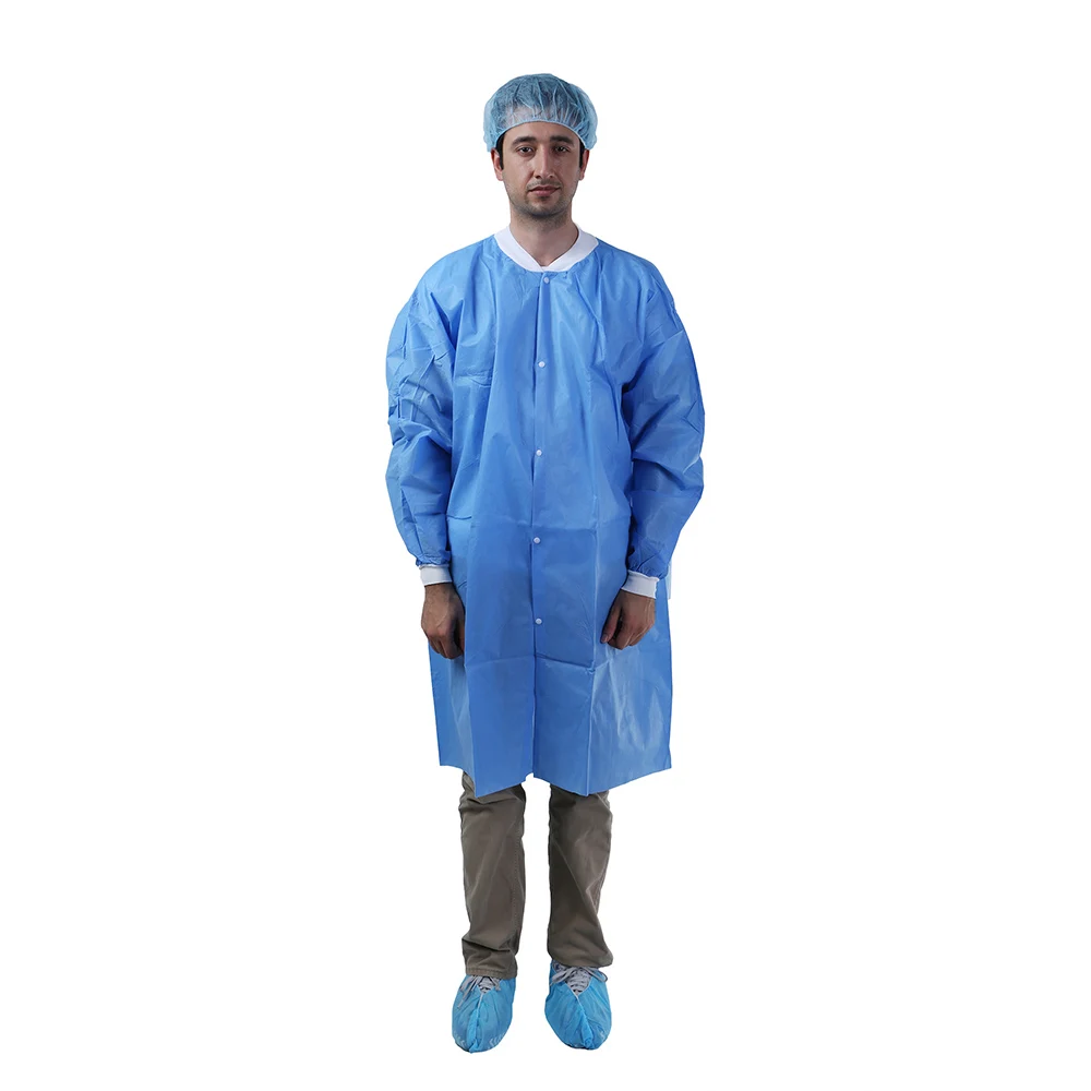 
Disposable PP labcoat /PP labcoat / Non-woven lab coat Blue 2XL 