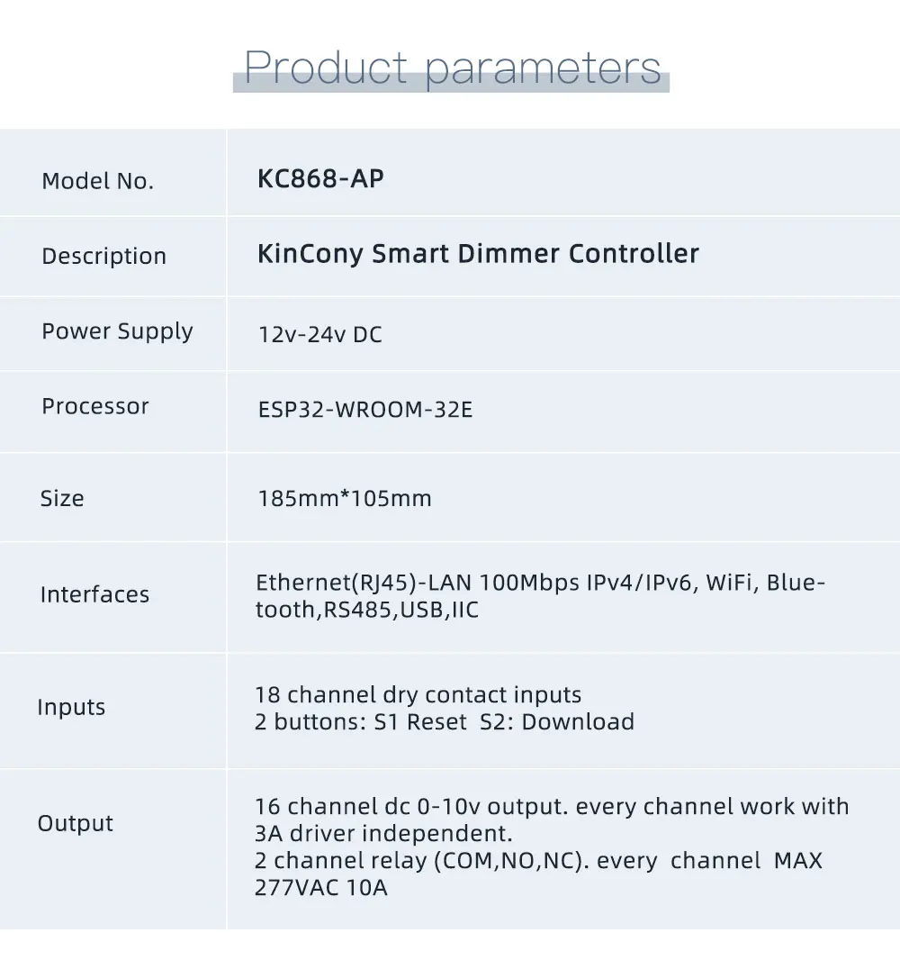 Kincony Kc868ap Esp32 Pwm Dimmer Board For 12v/24v Led Strip Smart
