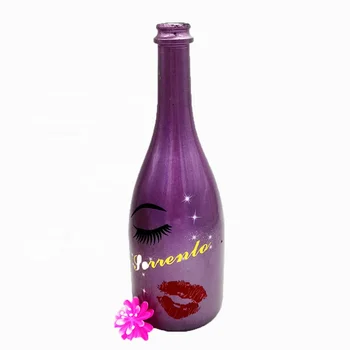 Luxury purple electroplated colorful champagne wine glass bottle sparkling wine bottles 750ml wholesale cheap price