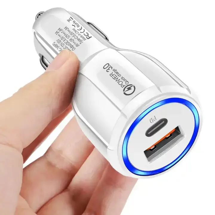 Factory Price USB Quick Car Charger 15W Type C PD Fast Charging Phone  Car Adapter for iPhone 15Pro Max Car Phone Charger