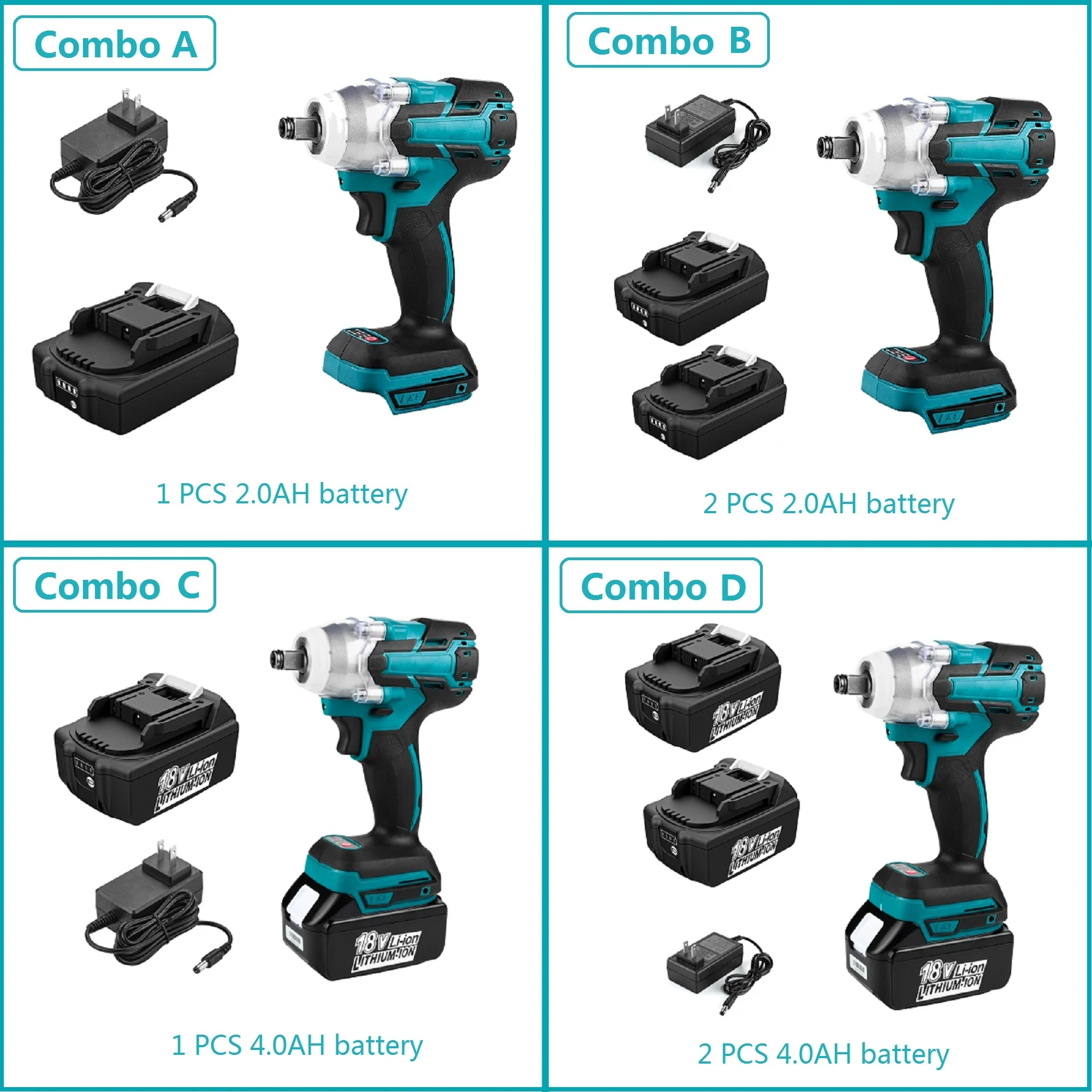 1/2 Impact Wrench For Trucks With Battery Powered Electric Wrench
