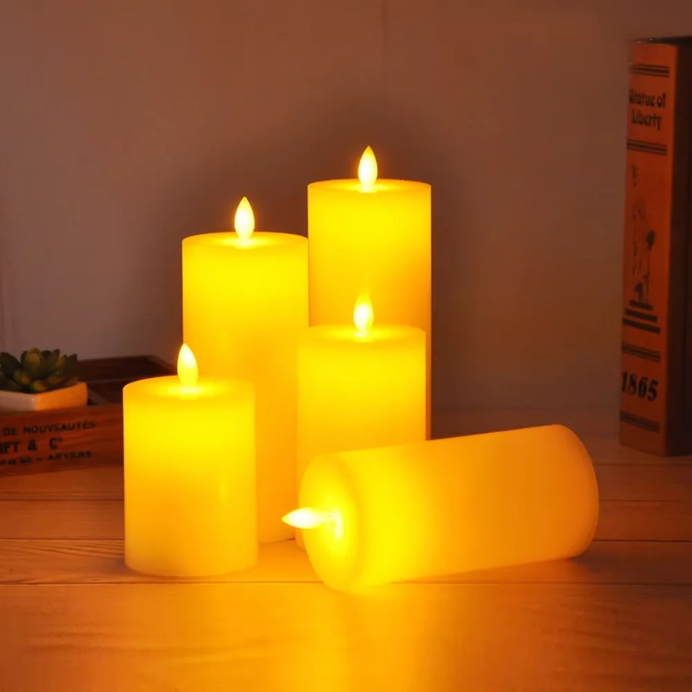 product flat mouth paraffin wax candle flameless led candle holiday decoration light christmas home wedding decoration-30