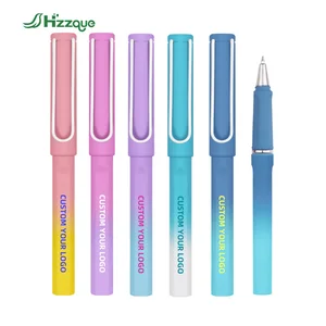 Promotional Custom logo Pen New Style Gradient Color Gel Pen Plastic 0.5mm Writing Personalized Business Pens