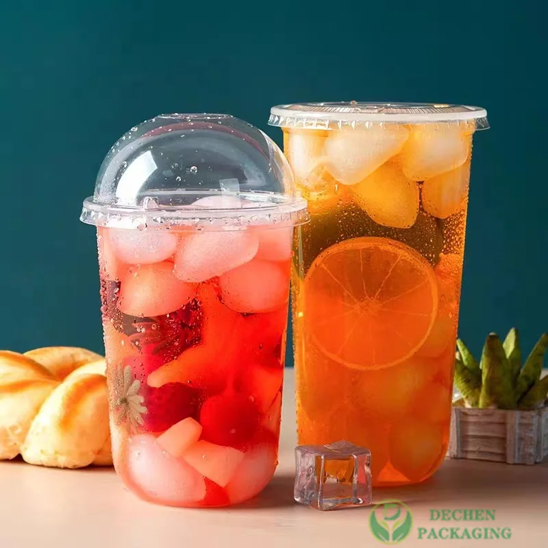 Fresh Juice Cups Disposable Boba Plastic Cup With Lid
