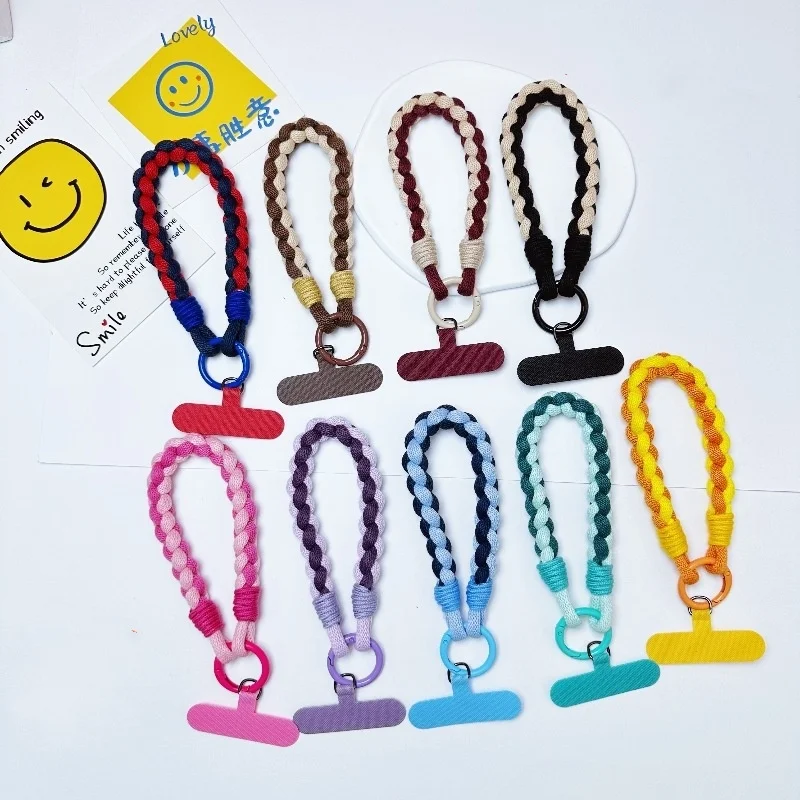 product laudtec custom logo multi color nylon mobile phone lanyard cute universal phone rope for iphones mobile with customized design-2