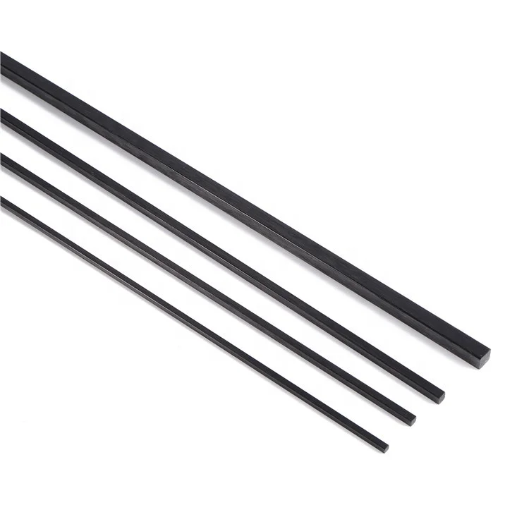 2mm 4mm 8mm 10mm 12mm High Strength Pultruded Carbon Fiber Bar Square Rod