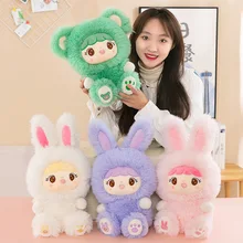High Quality Creative Cartoon Bunny Long Fur Colorful Monster Soft Bedding Accompany Doll Kids' Birthday Gift Squishy Home Decor