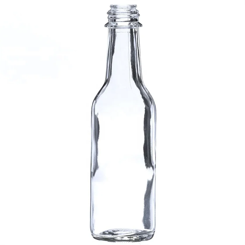 5oz (150ml) Flint (Clear) Glass Woozy Sauce Bottle Round - 24-490 Neck