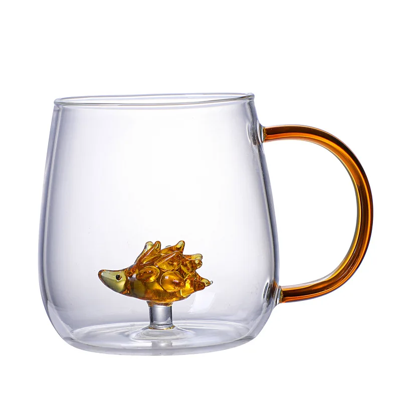 High Borosilicate Glass Mug with Color Handle Daily Home Restaurant Used glassware Cup in Cheap Price Tea Cup