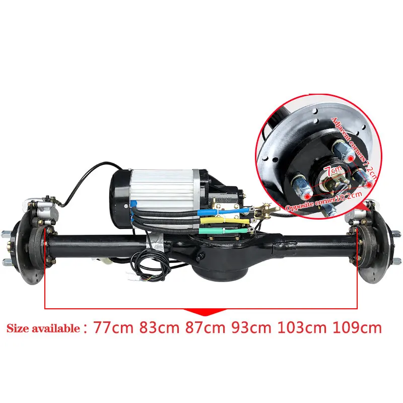 Electric Vehicle Transmission System Drive Train Bridge Customized Length Differential Motor 60v 1500w