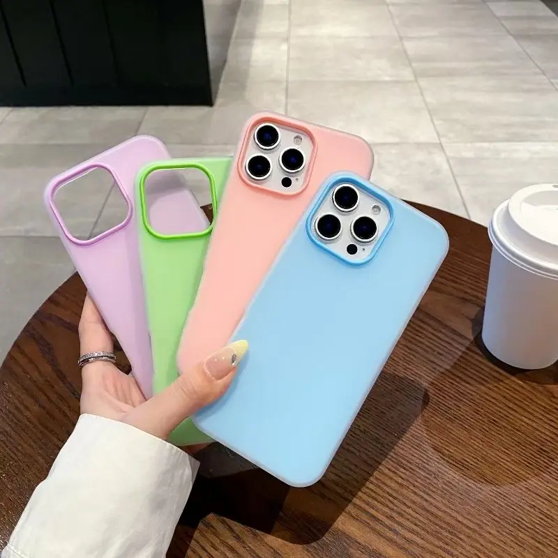 product anti fall tpu case for iphone 17 pro max soft jelly silicone phone cover in candy color with matte jelly back mobile phone cases-3