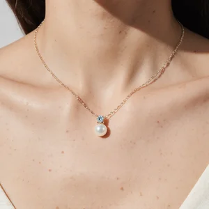 Customizable 925 Silver Moissanite Freshwater Pearl Pendant Necklace 18K Gold Plated Women Demi Fine Jewelry Trendy Gift